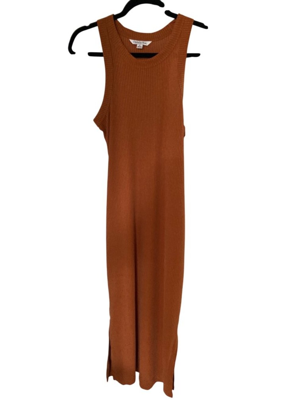 Ophelia Roe Cinnamon Tank Long Ribbed Slit Maxi Dress NWT